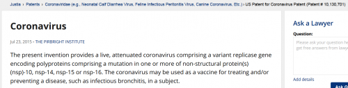 Corona virus patent