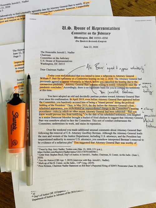 22.07.2020 judiciary committee document regarding Flynn case
