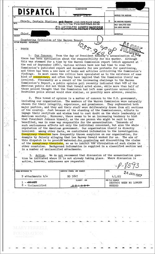 CIA document 1035 960 conspiracy theory source 1