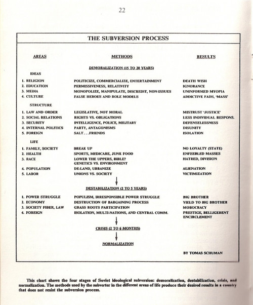 Ideological subversion process