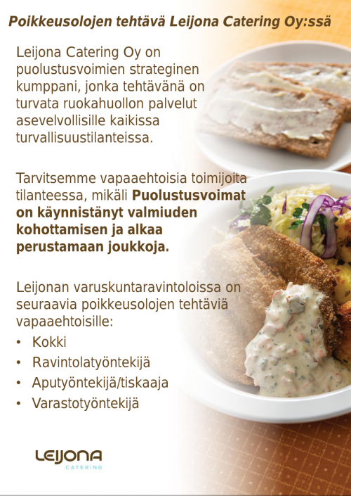 Marttaliitto Leijona Catering PV valmiuden kohottaminen