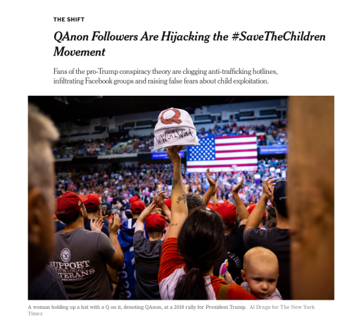 QAnon New York Times #SaveTheChildren panic